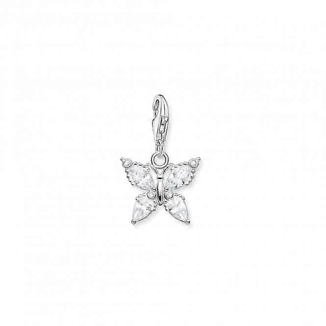 Silver Zirconia White Butterfly Charm 1862-051-14