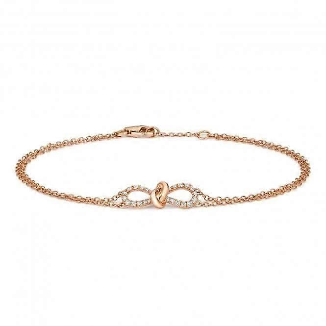 Diamond Jewellery 9ct Gold Diamond Bow Bracelet BDQ021R