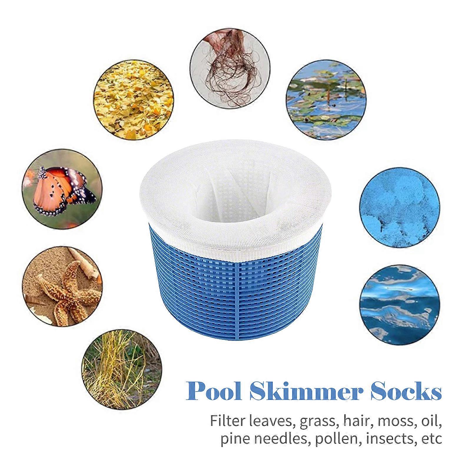 15 PCS Pool Skimmer Socks Baskets Socks Mesh Savers Filters for Inground & Above Ground Pools