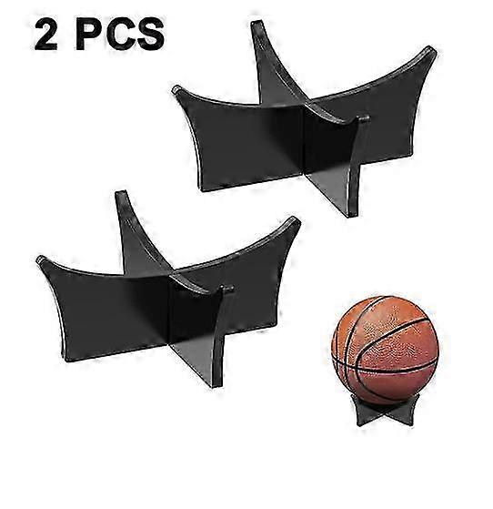 Basketball Stand Holder and Football Stand Display - 2pcs Acrylic Sports Ball Holder for Home or Office Decor