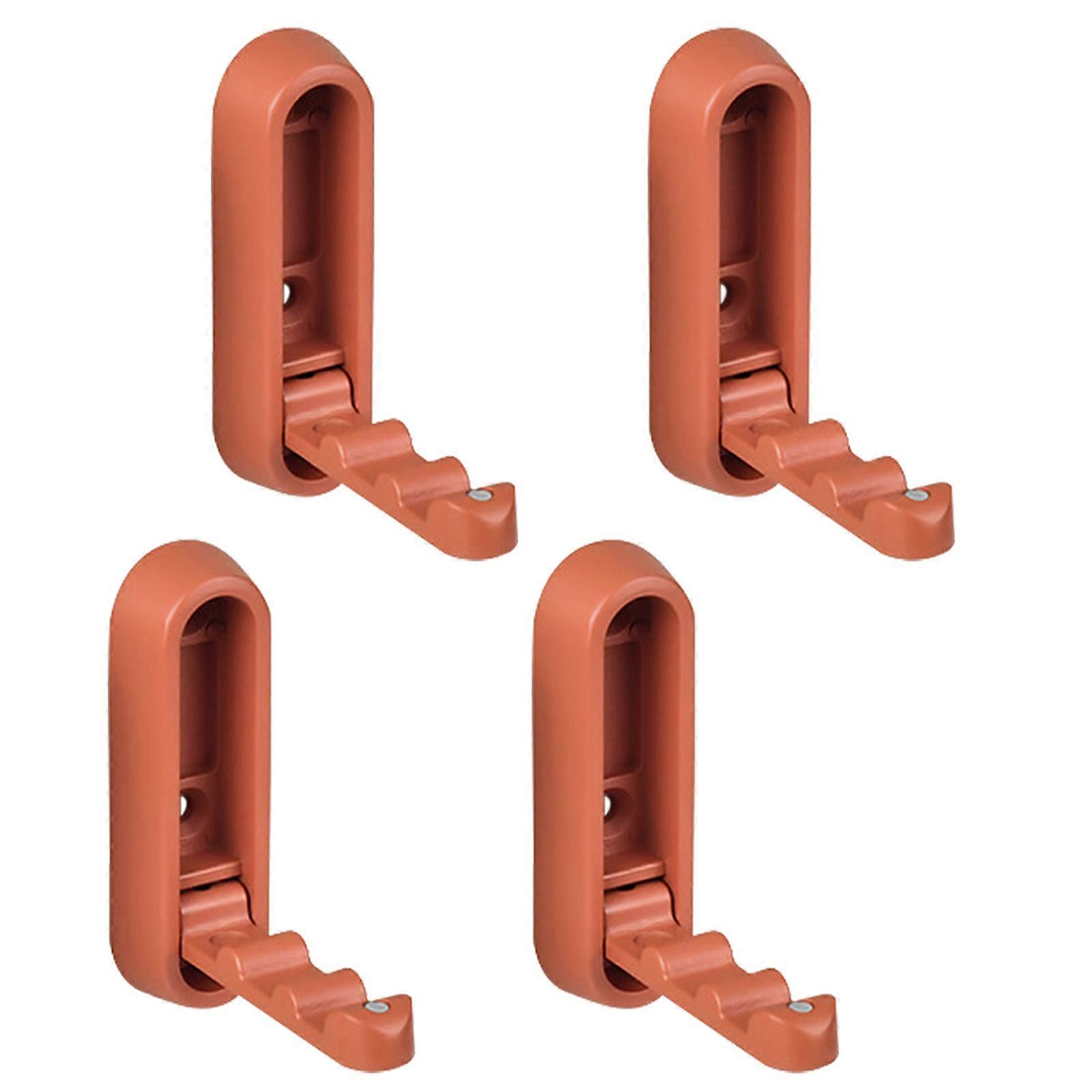4Pcs Retractable Wall Hook for Bathroom & Closet Space Saving Folding Hook Functional & Stylish Hook for Key & Hat  matte orange