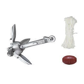 Kayak Anchors Kits Portable Folding Grapnel Anchors Buoy Kits Canoe Kayak Fishing 0.7/1.5kg Marine Rope for Small Boats