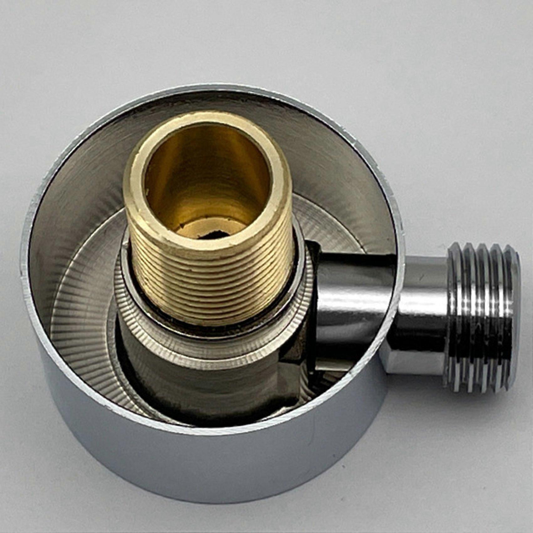 Wall Supply Elbow,Brass Round Wall Mount Hose for Shower - Silver