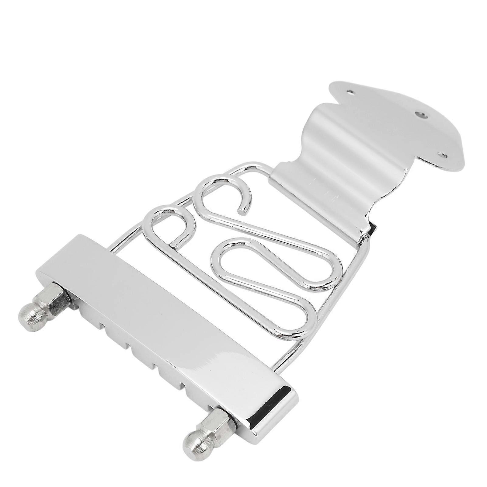 Silver 6 String Guitar Trapeze Tailpiece with Adjustable Metal Height for Replacement