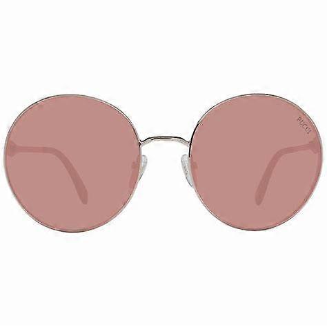 Emilio Pucci Ep0187 5628s Unisex Round Sunglasses – Gold Frame, Pink Lenses