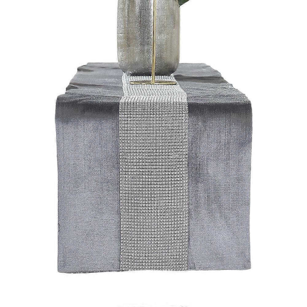 Gray table runner, 32 x 180cm, glitter silver diamond table runner (180cm, gray)