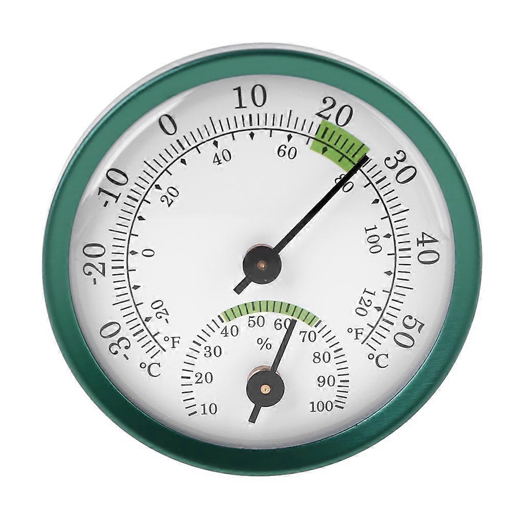 Thermometer Hygrometer with Beautiful Appearance Humidity Temperature Gauge No Battery Required Used for Home Office Green
