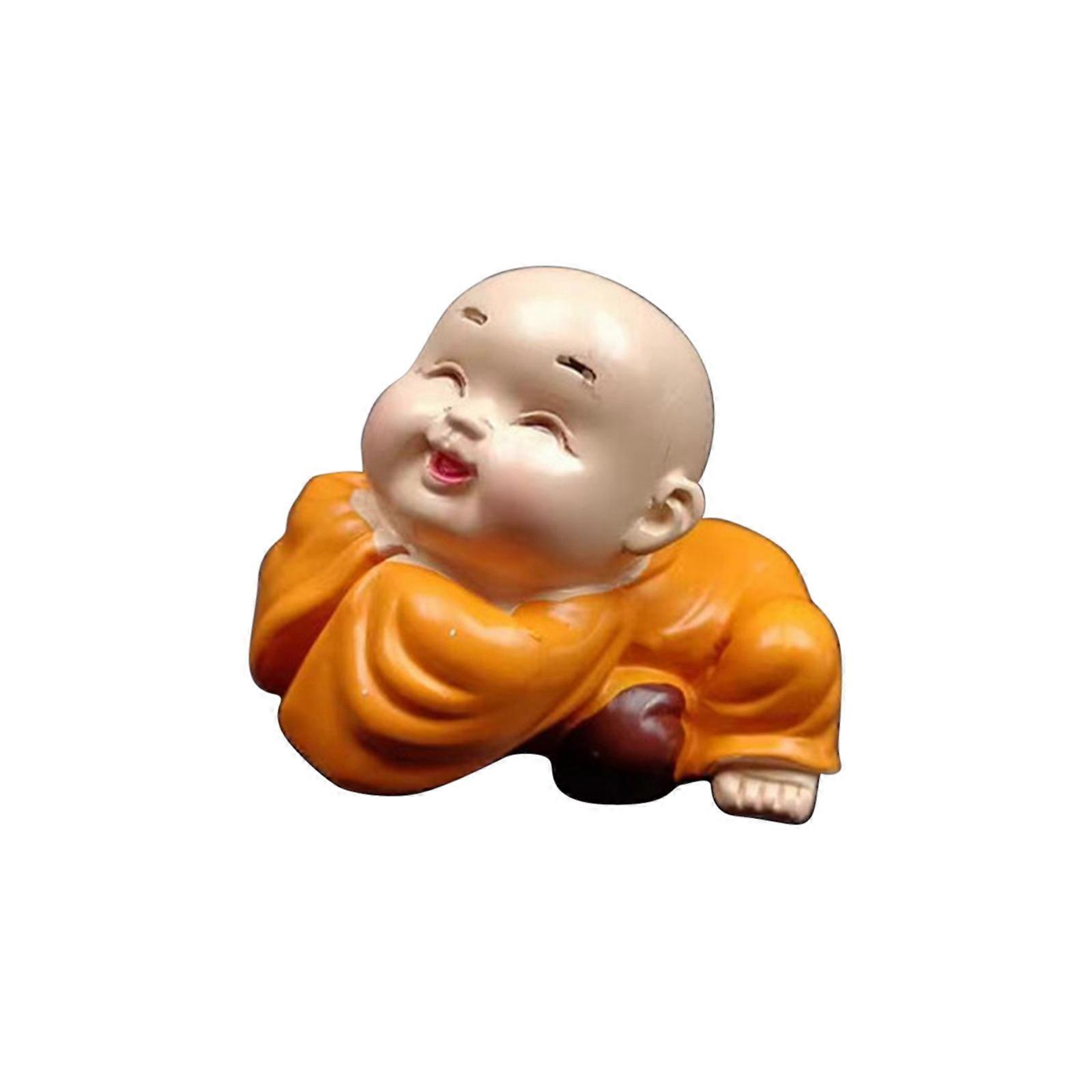 Basimu Kung Funny Little Monk Little Car Office Desktop Flower Pot Mini Ornament