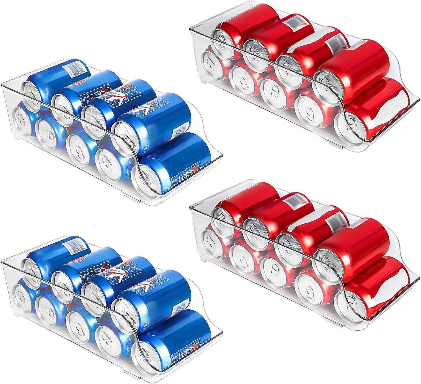 Soda Can Organizer, Clear Plastic, Space-Saving, Kitchen Cabinets