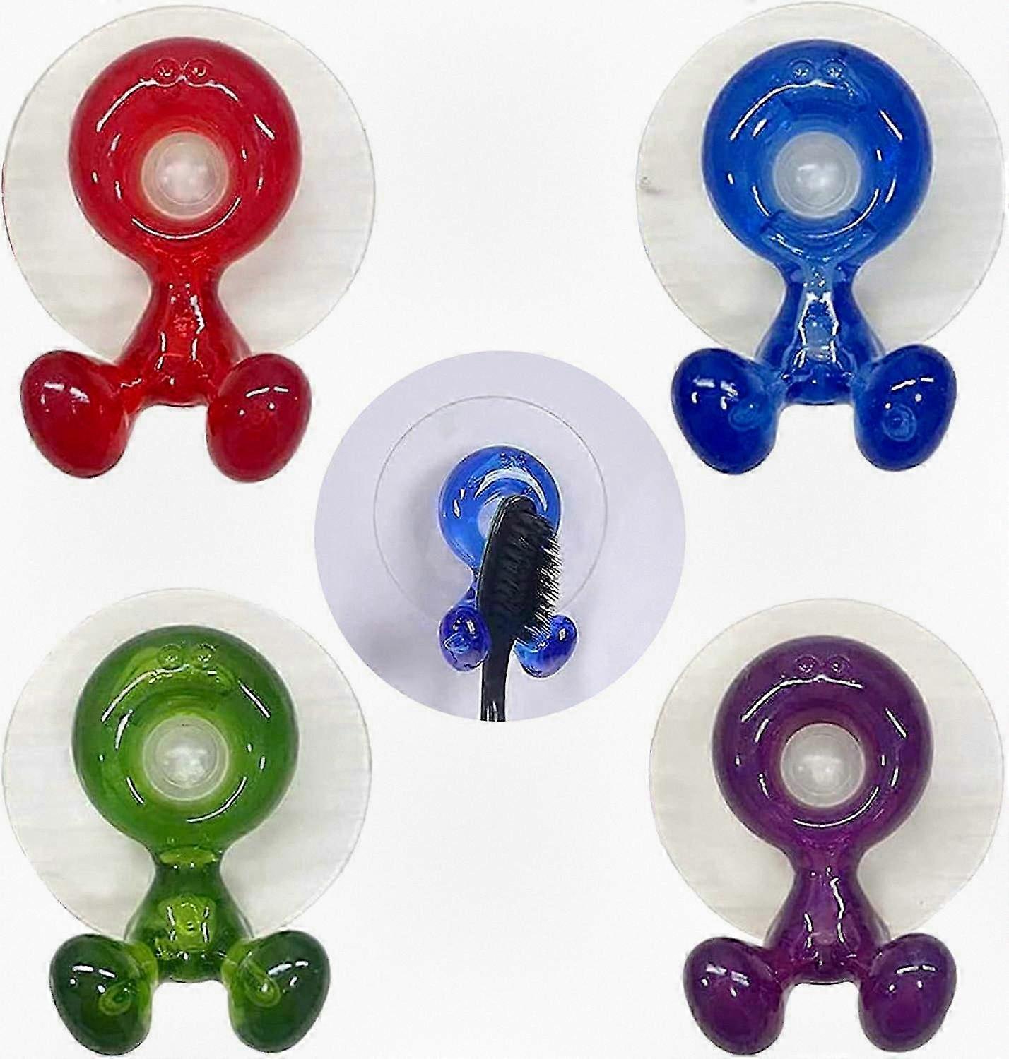 4-Piece Suction Cup Wall-Mounted Toothbrush Holder for Bathroom