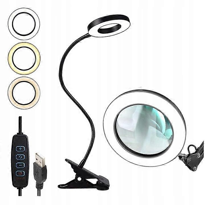 Led Cosmetic Lamp With Magnifying 16cm Magnifying Glass Desk Lamp