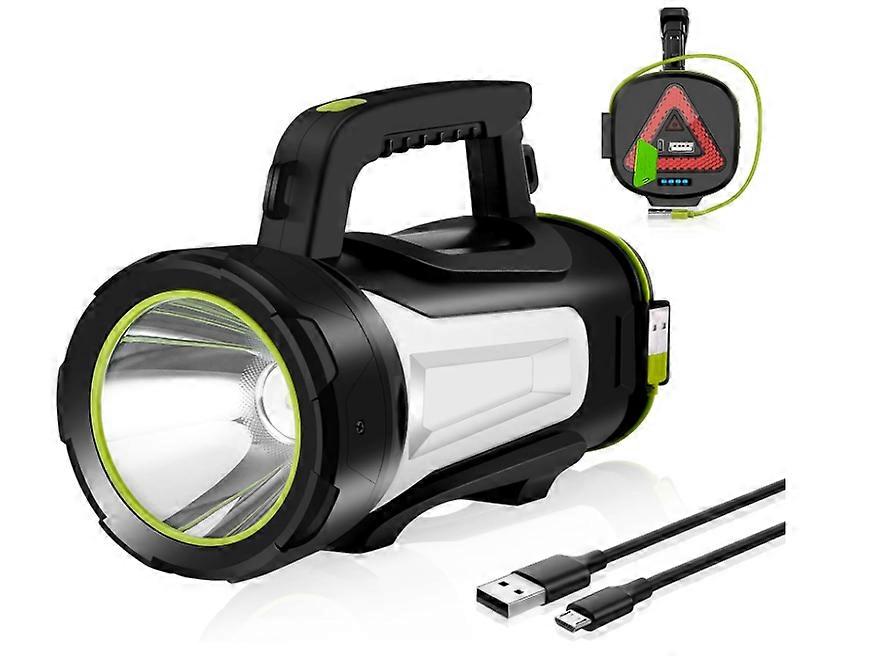 Rechargeable LED Torch Flashlight Searchlight, 8 Light Modes Super Bright Hand Torches LED Flashlight Camping Lantern Waterproof(Black)