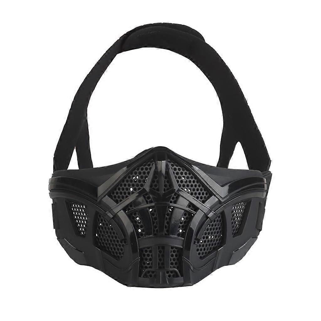Adjustable CS Paintball Mask for Halloween Cosplay BB Game Hunting Gear Tactical Mask Airsoft Half Mask Face