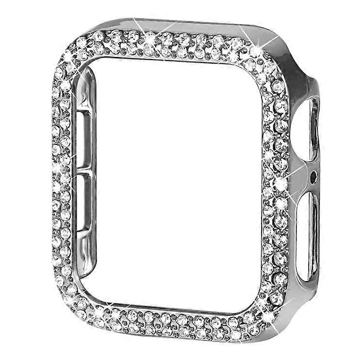 Rhinestone Decor Hard PC Anti-fall Watch Protective Cover Case Compatible For Apple Watch Series 7 45mm