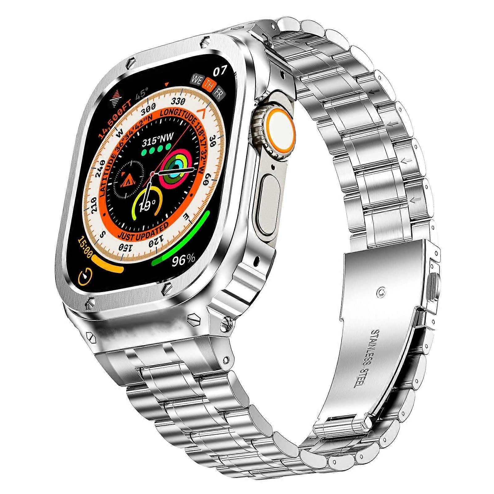 Stainless Steel Band and Case for Apple Watch Ultra 2 (49mm), Sturdy Band