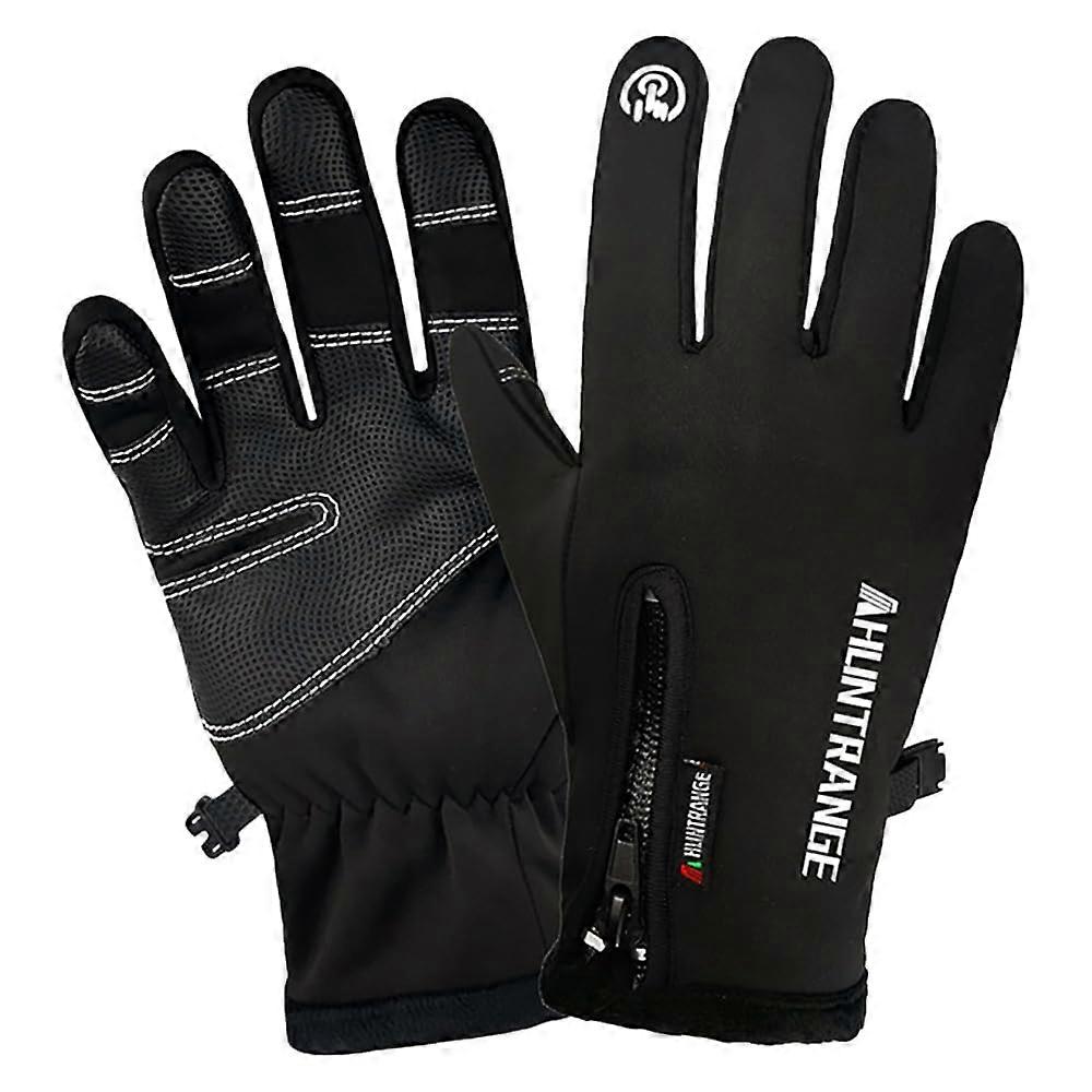 Unisex Windproof/Warm Gloves (with Zipper) - Winter Equestrian Black Uniform Code (with Zipper)