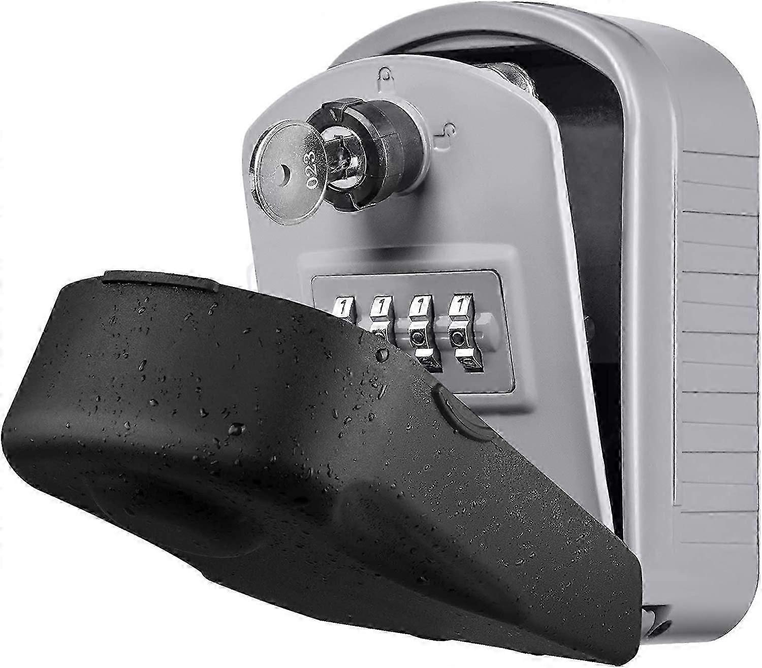 Safe Key Box [New Generation]with 4 Emergency Code & Keys Waterproof and Rustproof Wall Mounted (Grey)