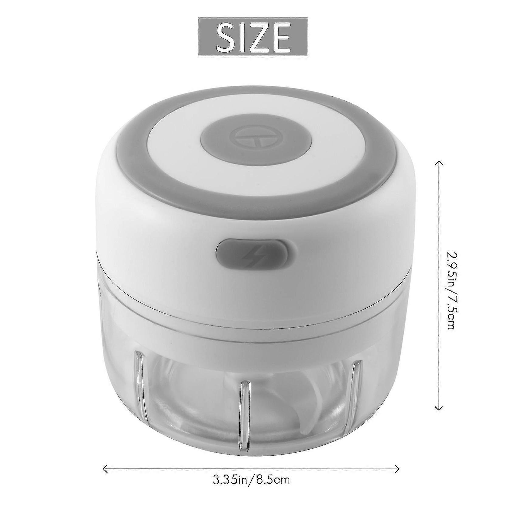 Garlic masher, Compact Electric Garlic Crusher with USB - Charging, Transparent Container and Sharp Blades for Effortless Mashing