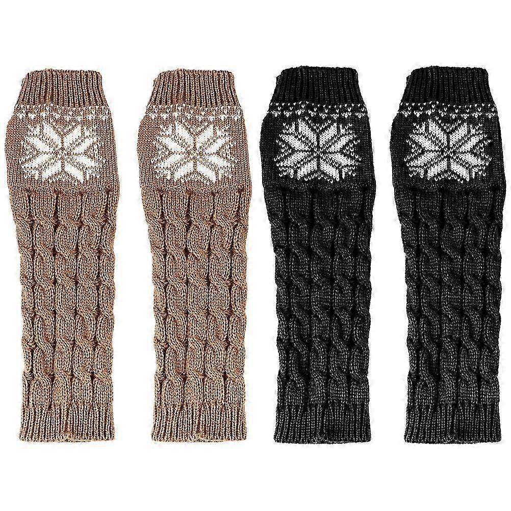 2ペアのクリスマスアームスリーブ冬のアームウォーマー快適なアームカバーしなやかなアームスリーブ