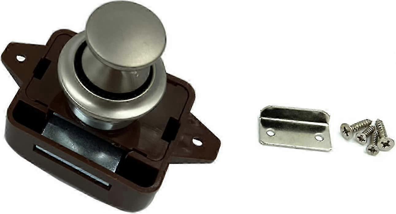 Durable Push Button Lock 1pc, Keyless Cabinet Latch with Easy Grip Knob