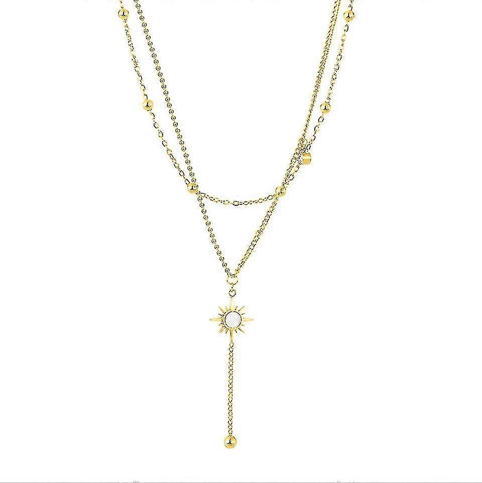 Multi-layer Titanium Steel Necklaces Clavicle Lock