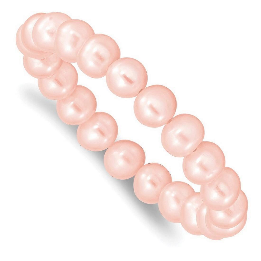 5 6mm Pink Freshwater Cultured Pearl Stretch Bracelet-Stretch-Bracelet