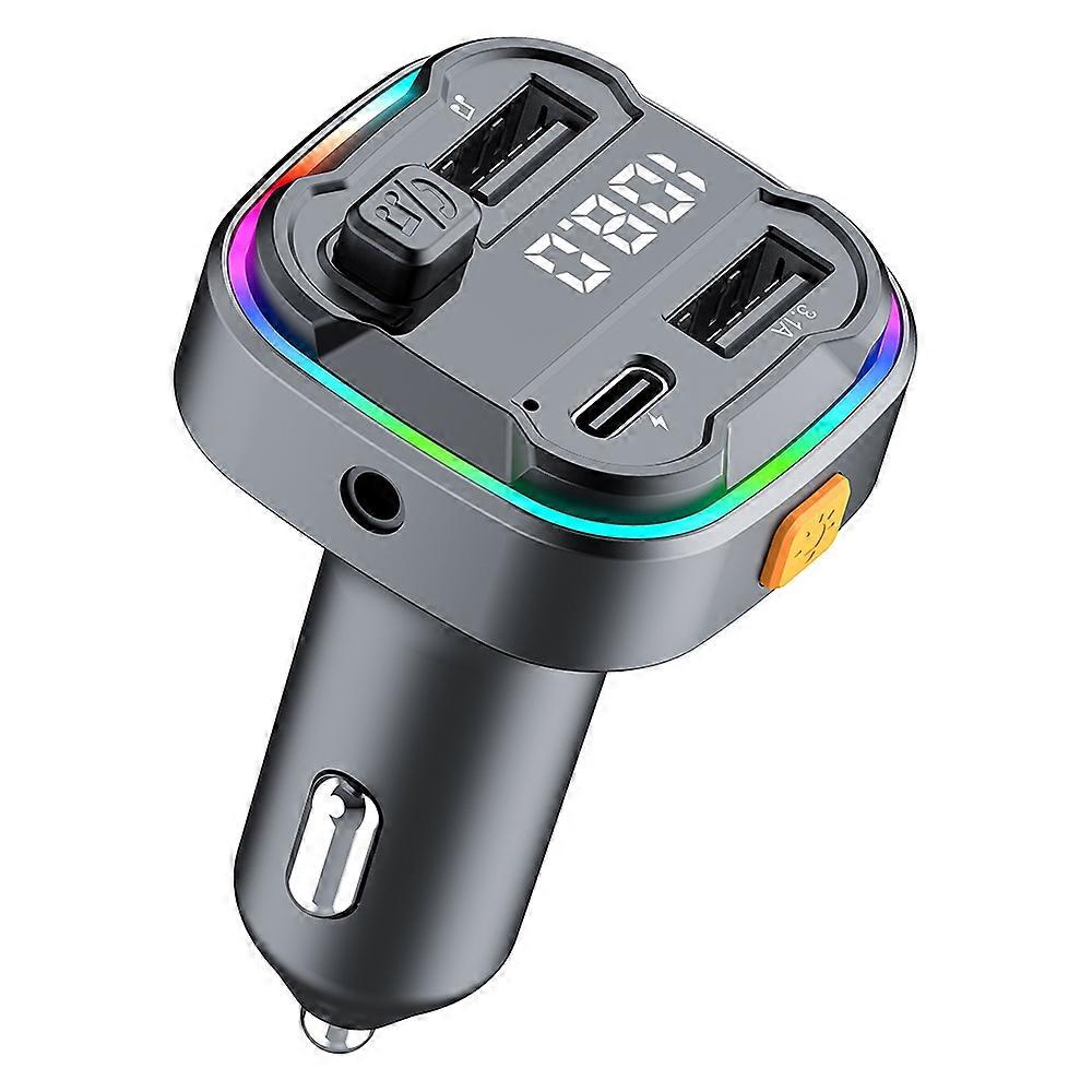 C3 Bluetooth-compatible Hands-free Call Adapter FM Transmitter Car MP3 Music Player Type-C+Dual