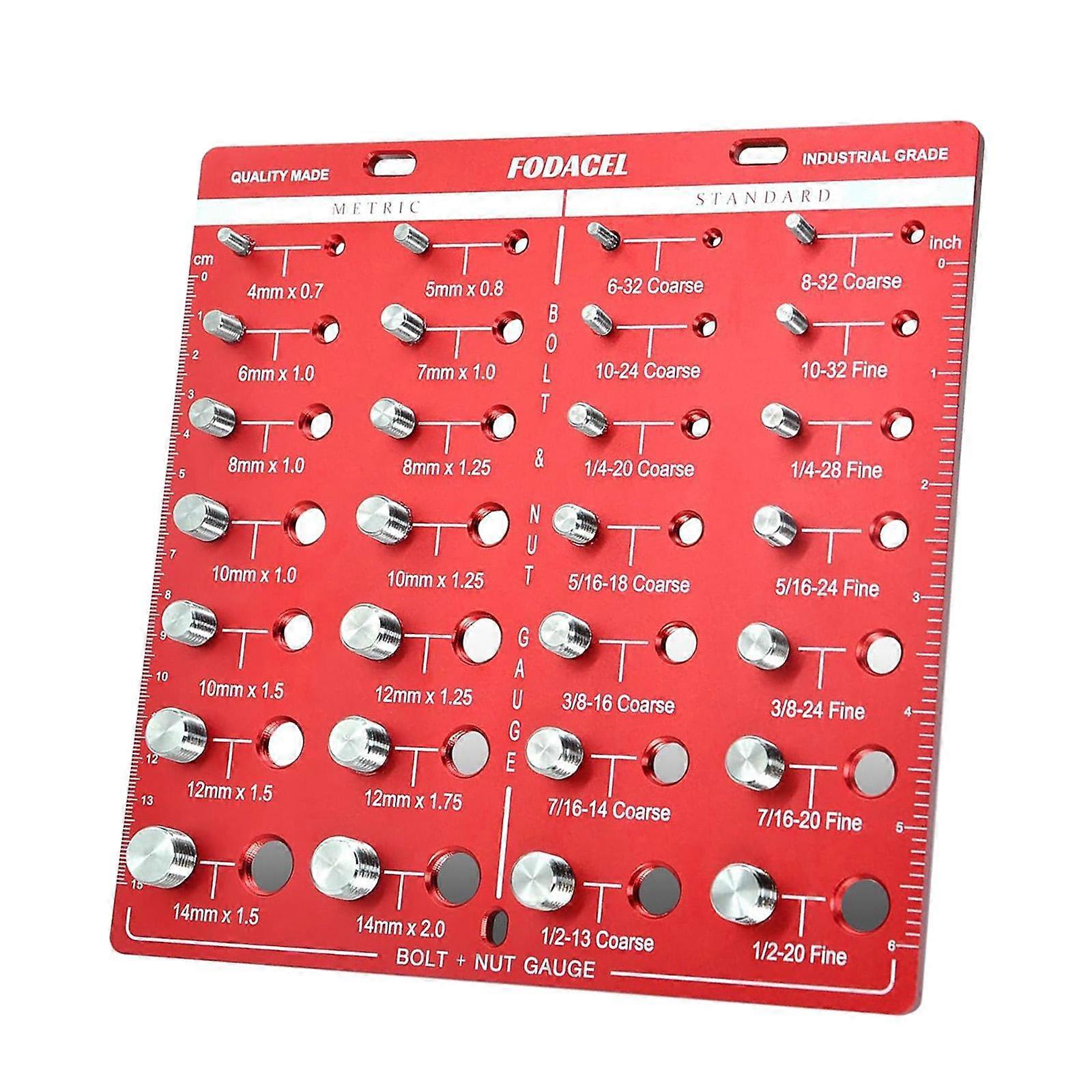 28 Thread Checker Bolt Size and Thread Identifier Gauge Premium Aluminum Alloy