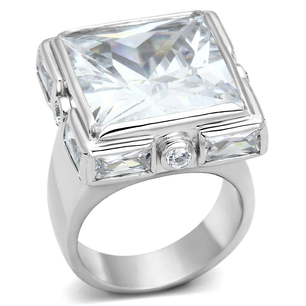 Anello in argento sterling AAA GRD CZ LOAS862 trasparente per le donne stile rodio