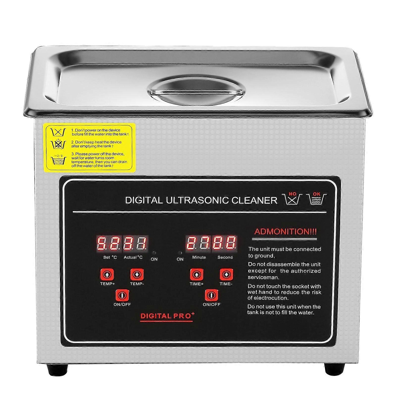 Pulitore ad ultrasuoni con timer digitale e riscaldatore, detergente per gioielli, per occhiali, orologi, anelli, piccole parti, circuito stampato (3L)