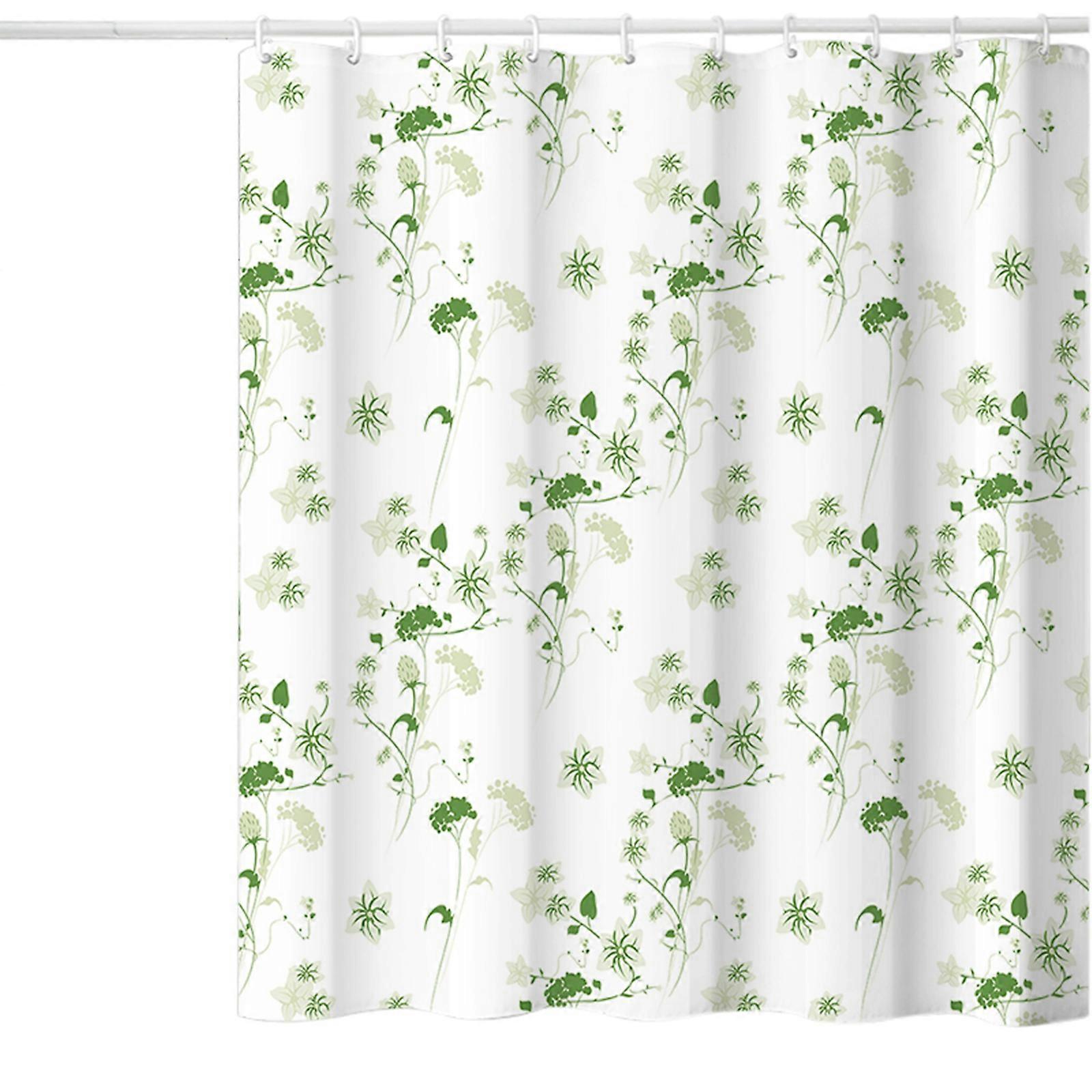 Nordic Shower Curtains With Small Floral Flowers with 12PCS Hooks