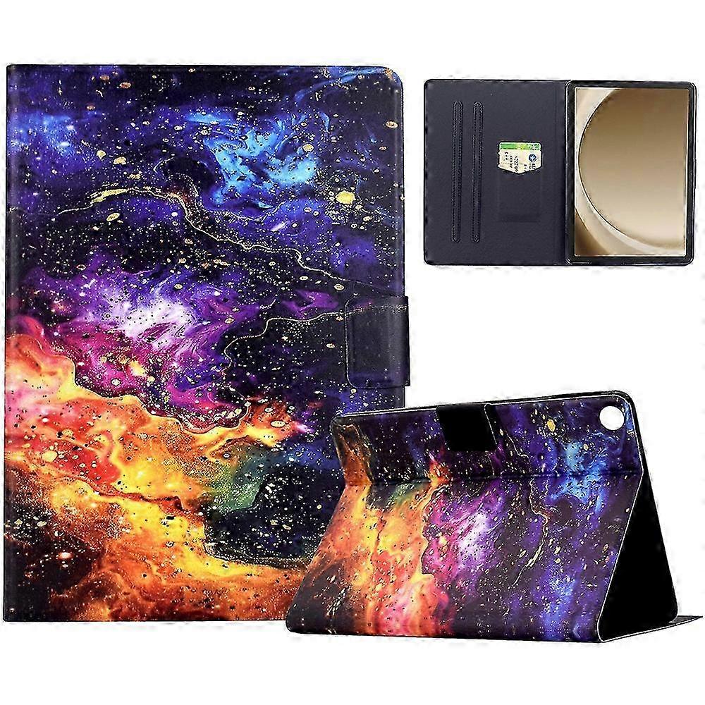 Galaxy Tab A9+ Auto Wake/Sleep Stand Cover with Patterned Leather Case