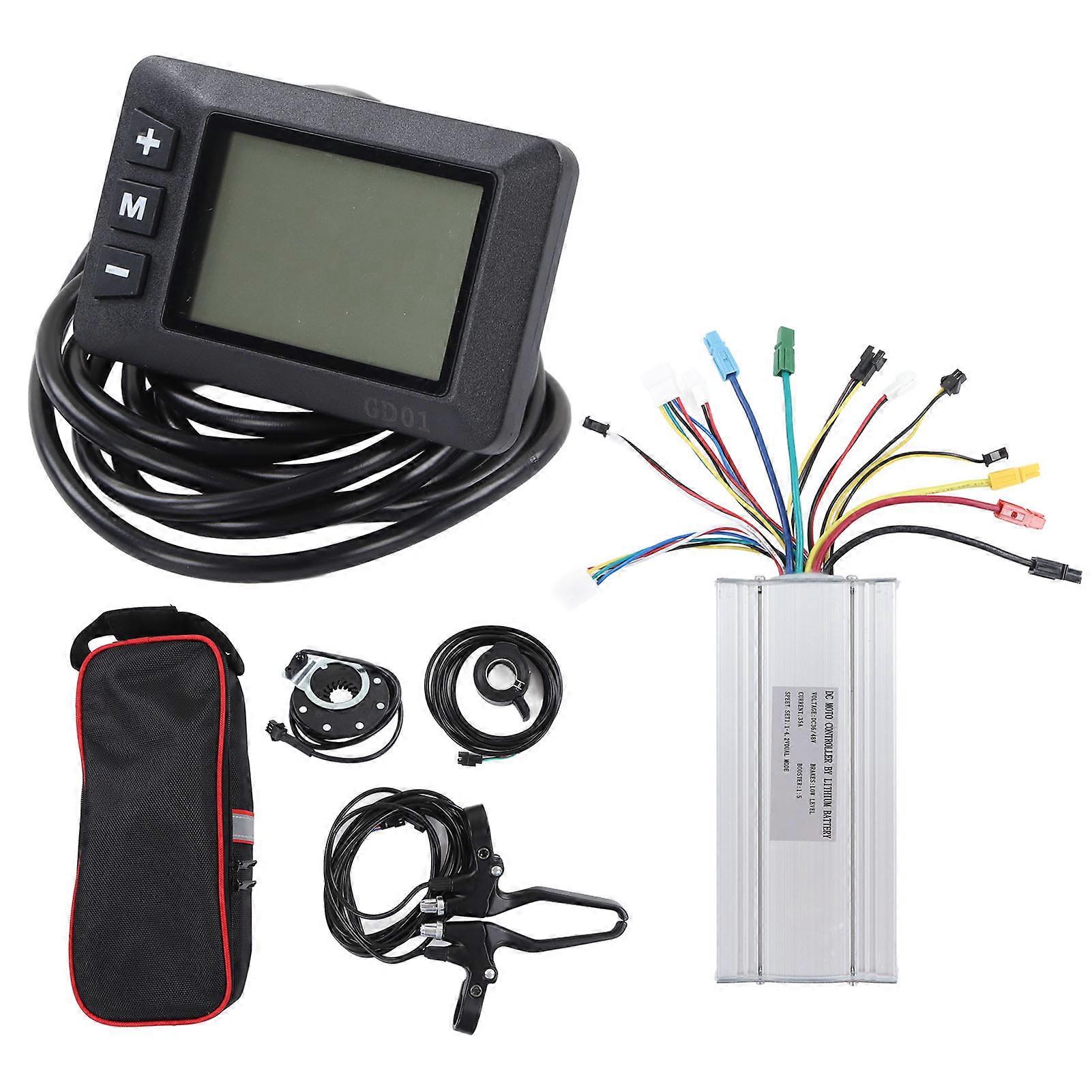 Electric Bike Lithium Battery Modification Kit with Display Screen and DC 36V 48V Motor Controller