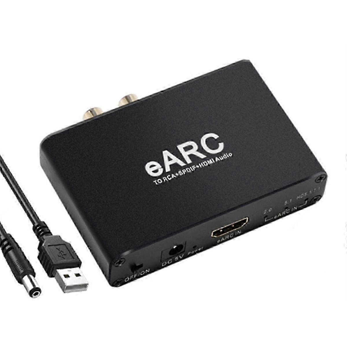 -Compatible EARC ARC Audio Extractor 192Khz Converter EARC to Audio Extractor Adapter for DTS Atoms AC3
