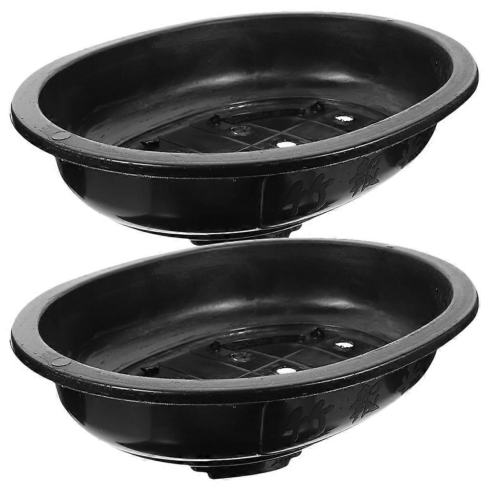 2pcs Large Flower Pot Planter with Drainage, Modern Bonsai Training Pots for Balcony Garden, Elegant Design for Home Planting
