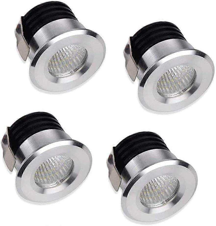 4 x Mini LED Recessed Spotlights 3W LED Warm White For Showcase Indoor Station Lighting Plasterboard Incl.Seperated Transformer