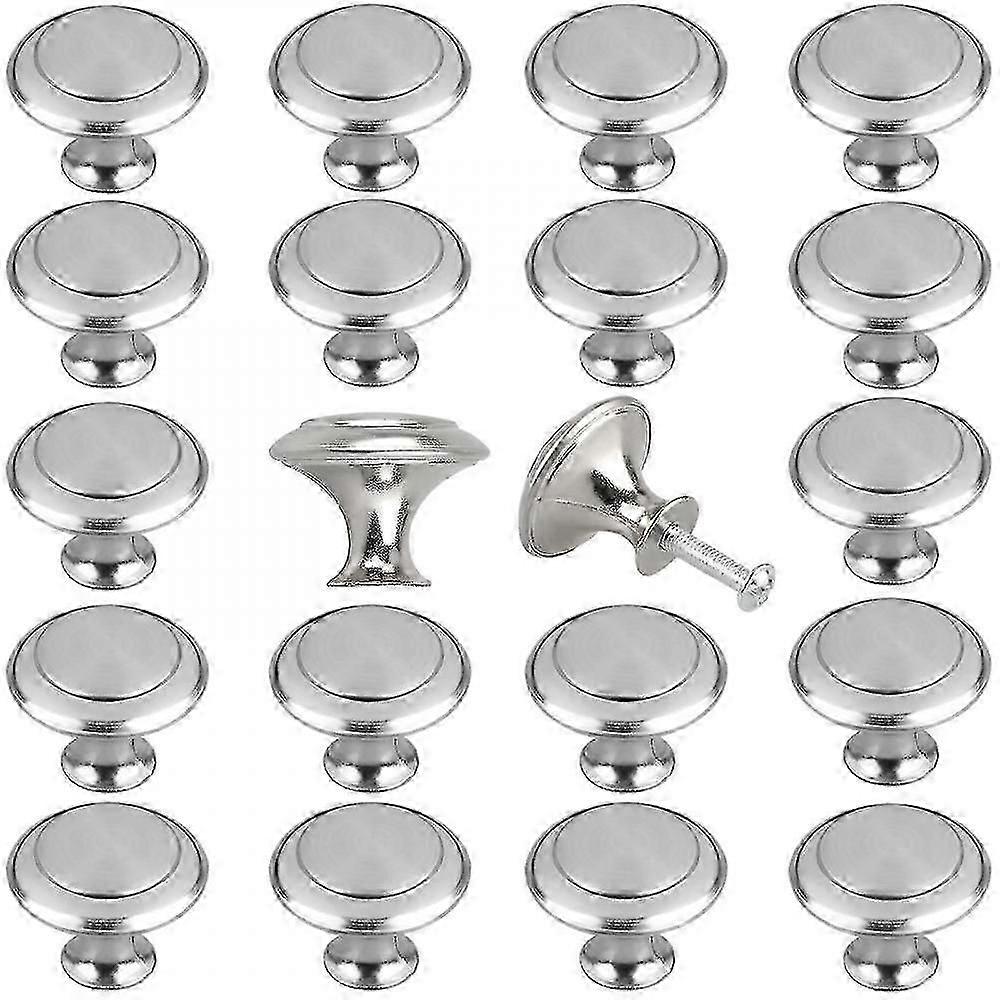 20pcs Kitchen Cabinet Knobs Pulls, Brushed Nickel Cabinet Knobs, Drawer Dresser Handles Cupboard Door Heavy Knobs, Kitchen Cabinet Hardware Wit PET