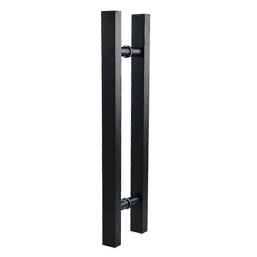 マットブラックステンレススチールガラス/木製ドアハンドル