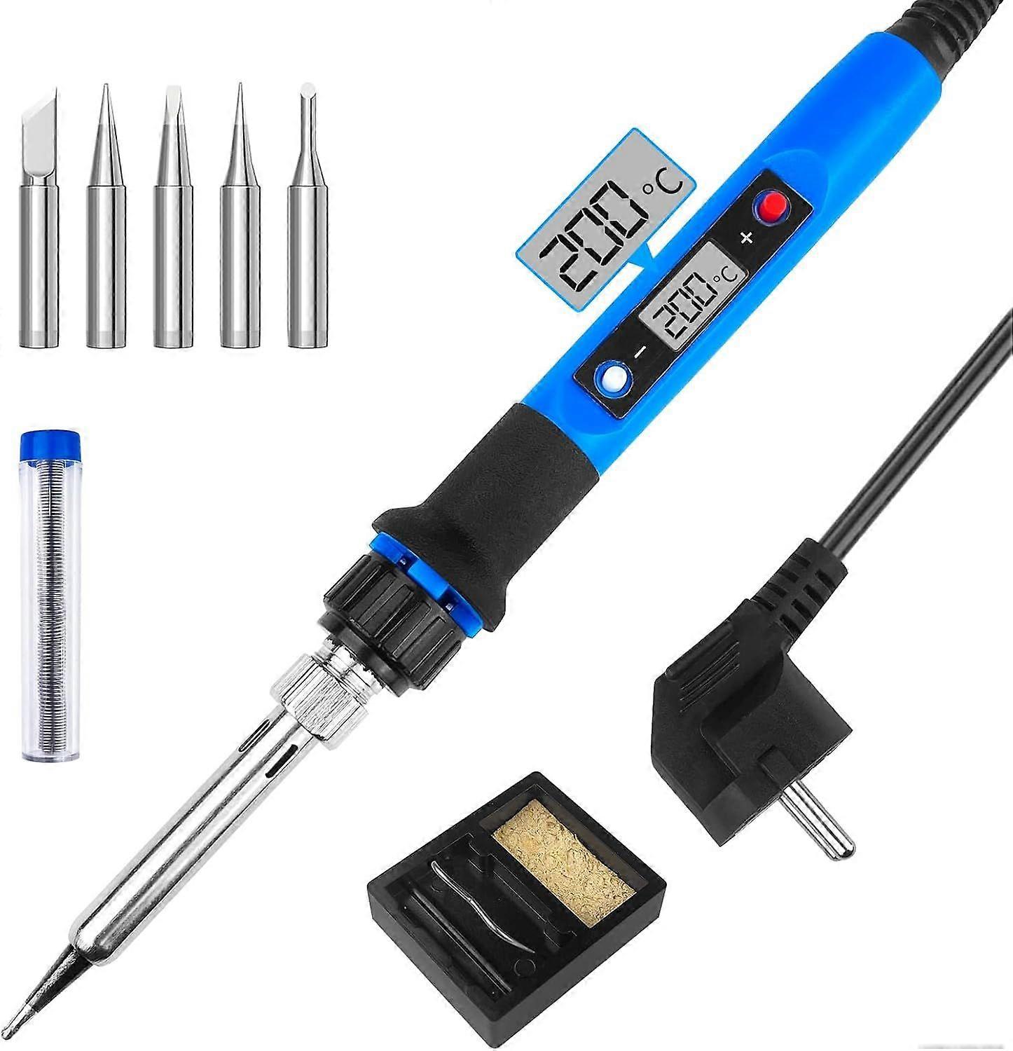 Precision Tin Soldering Iron, 80W Adjustable  180-480C , 5 Replacement Tips