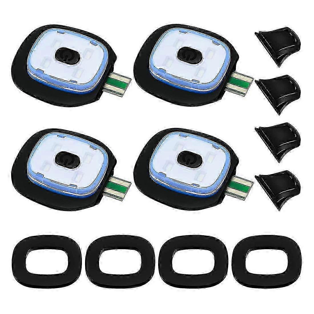 Paquet de 4 bonnets en tricot LED rechargeables par USB avec 3 modes d’éclairage, lampe frontale réglable pour l’extérieur