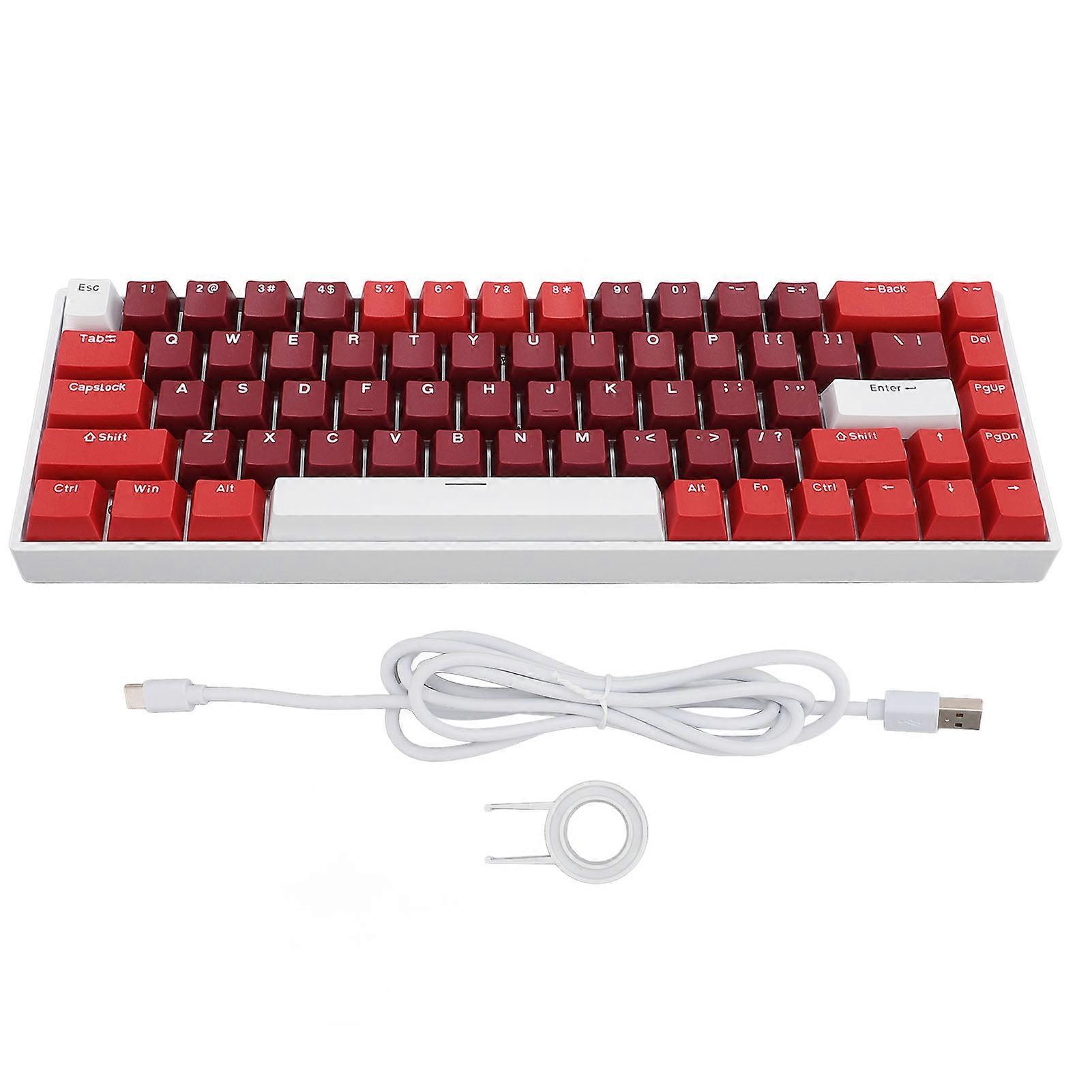 60% Wireless RGB Mechanical Keyboard 68 Keys Bluetooth 2.4G Type C Compact Gaming Blue Switch