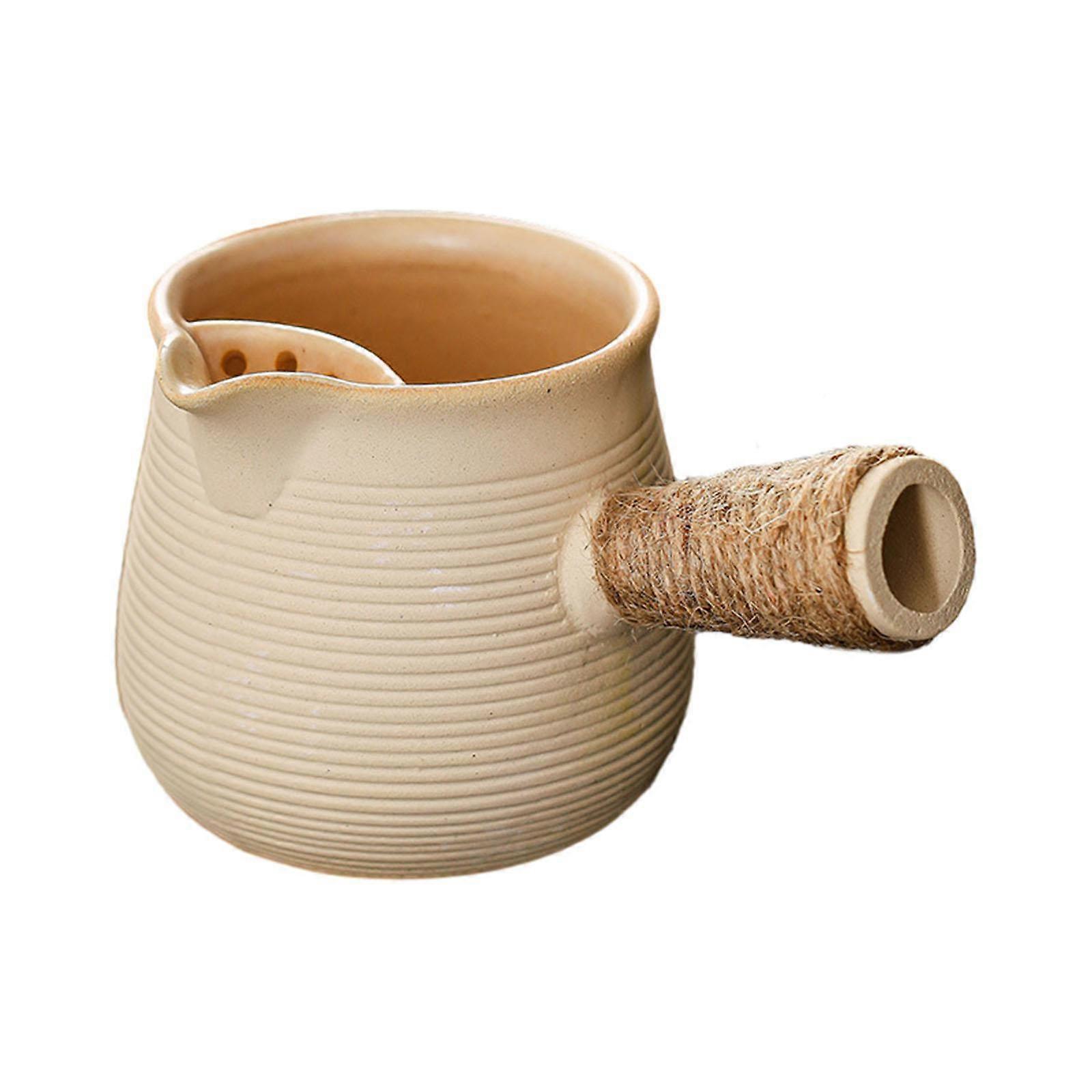 500ml Ceramic Teapot Tea Infuser Portable Multipurpose with Rope Wrapped Handle