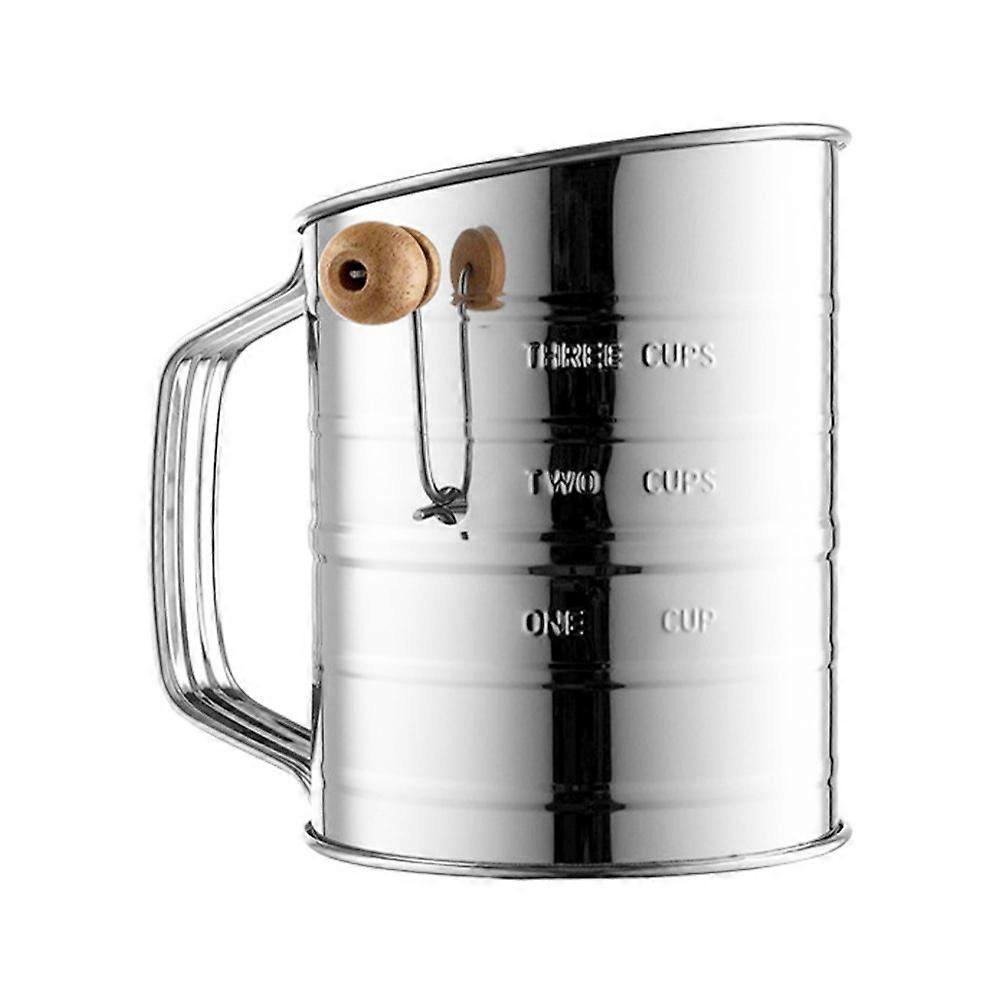 Stainless Steel Flour Sifter with Hand Crank for Baking – Efficient Sifting Tool for Almond Flour, Powdered Sugar, and Easy Cleaning