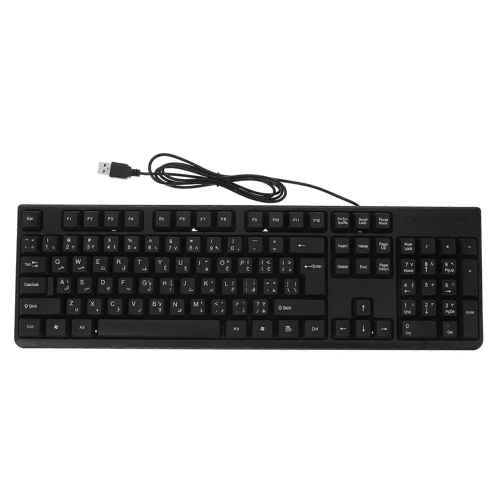 Wired Gaming Keyboard USB Arabic Letter Laptop Desktop Computer Keyboard