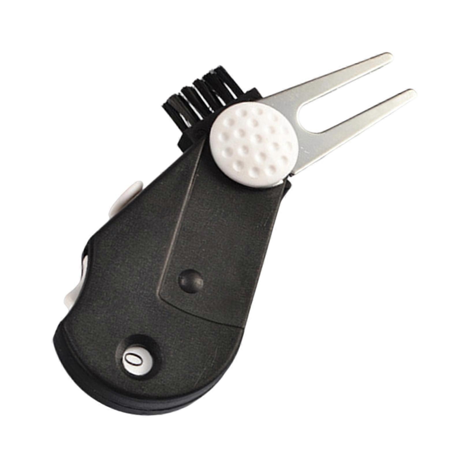 5 in 1 Folding Golf Divot Repair Tool with Brush Score Counter Multifunctional Golf Green Fork Grooves Cleaner Enduring