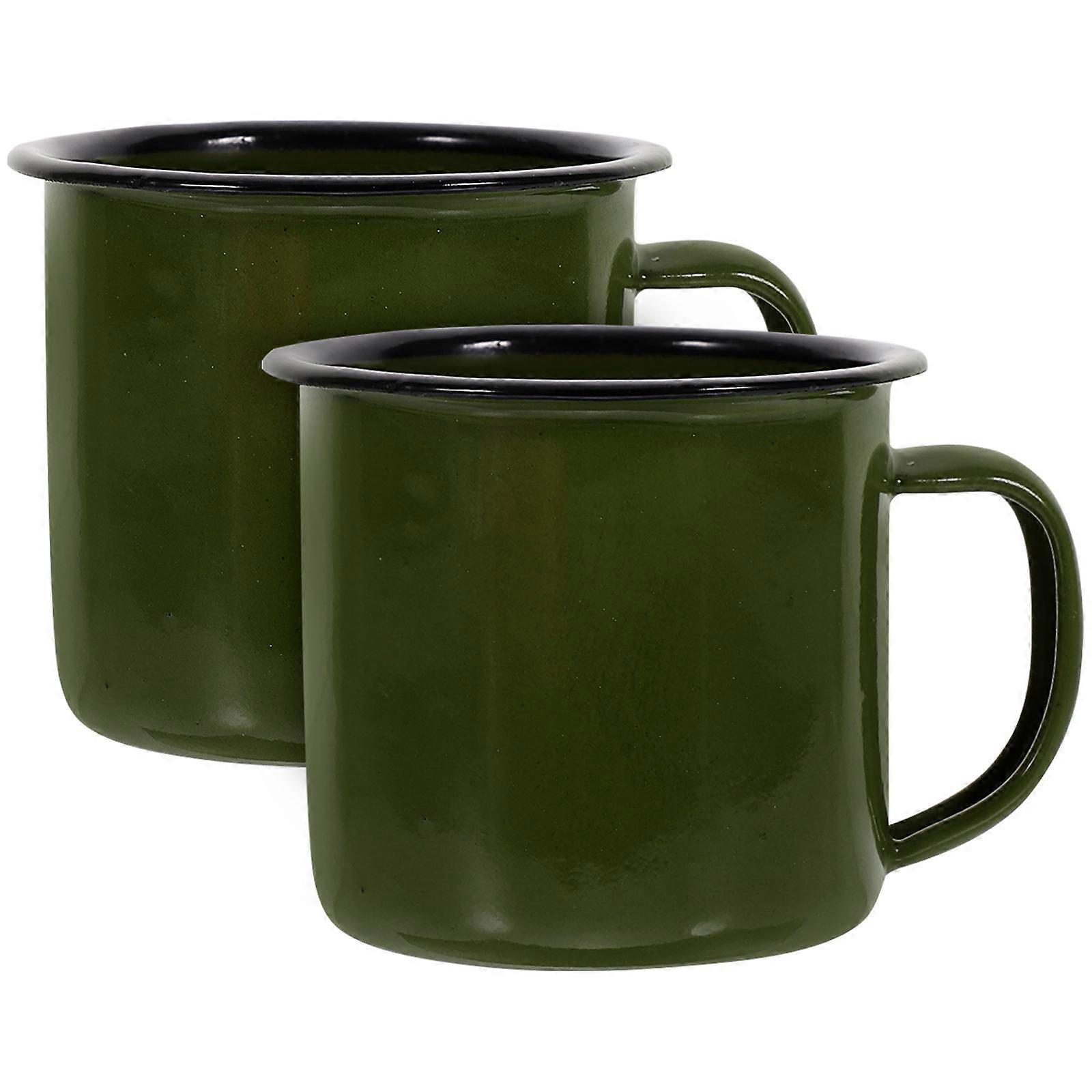 Here's a refined and professional product description based on the title you provided:
**2pcs Vintage Enamel Coffee Mugs – Portable Retro Style