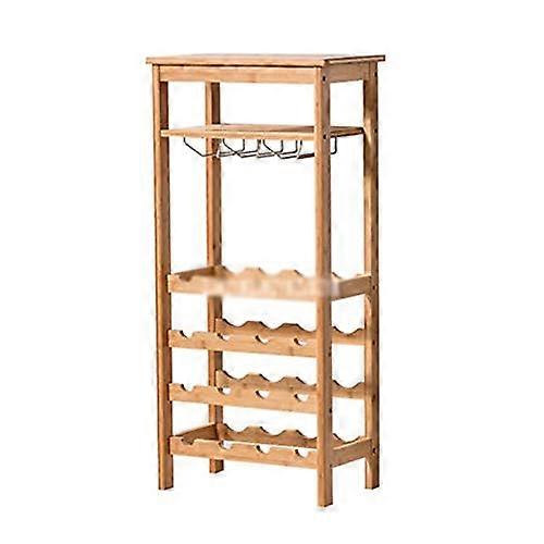 Bottle Rack - Modern Bamboo Wooden Wine Holder, Multi-Tier Wine Organiser, Stacking Wine Cup Racks for Home Decor