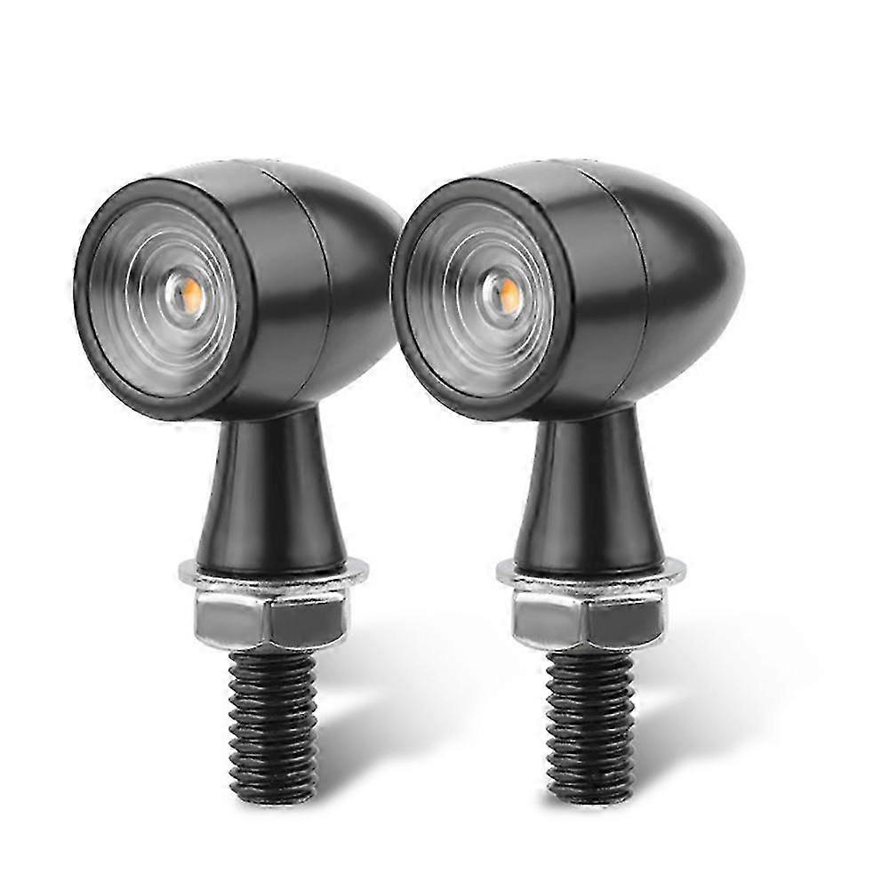 2025 Mini Motorcycle LED Bullet Turn Signals Blinker Light Indicator Amber Black Lamp