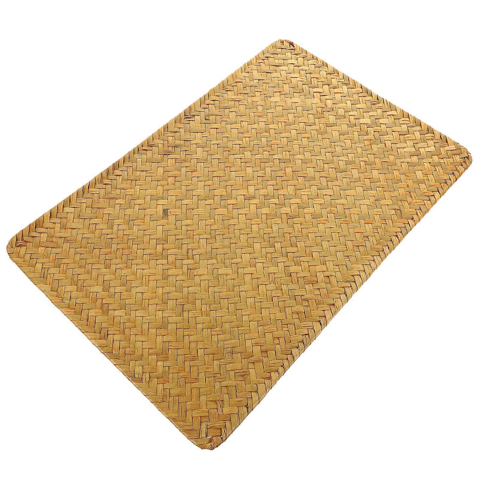 Woven Place Mat Bamboo Placement Mat High Temperature Resistant Square for Restaurant 45.5X29cm 1 Set