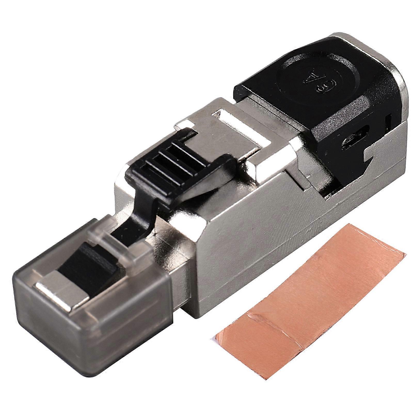 Pass Through Connector Shielded Modular Plug Network Connectivity Ethernet Cable Components 1Set